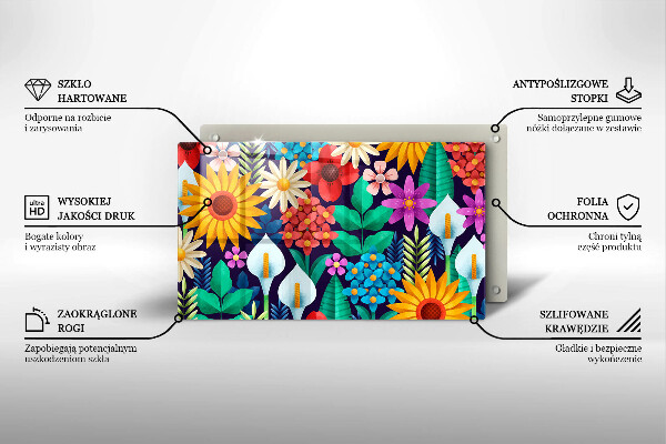 Tábua corte Ilustração de um prado de flores