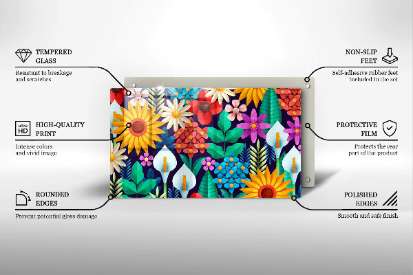 Tábua corte Ilustração de um prado de flores