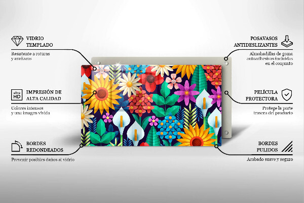 Tábua corte Ilustração de um prado de flores