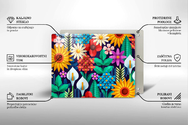 Tábua corte Ilustração de um prado de flores