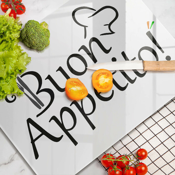 Tábua de cortar A inscrição Buon Appetito!
