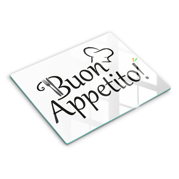 Tábua de cortar A inscrição Buon Appetito!