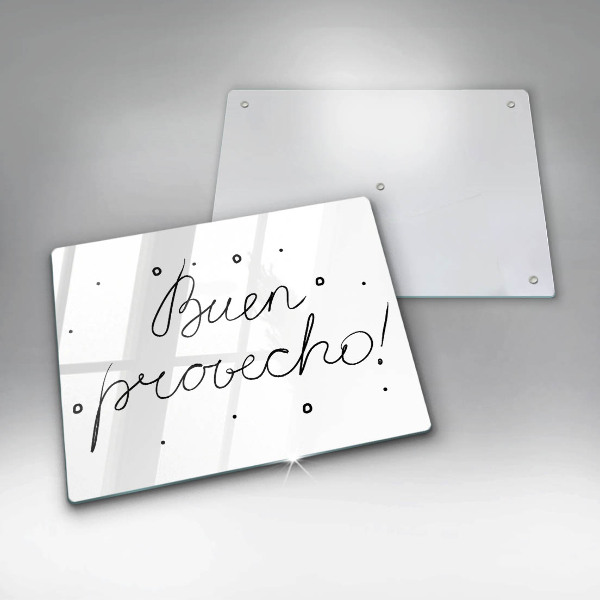 Tábua de corte A inscrição Buen provecho!