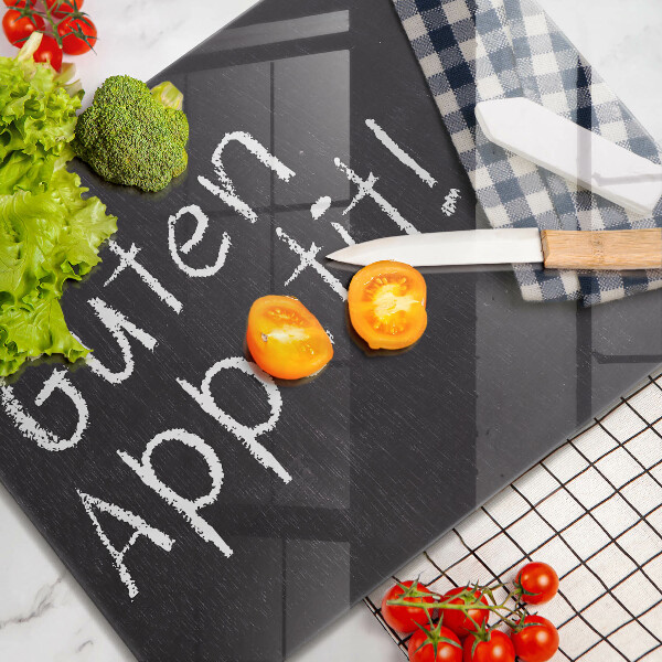 Tábua de cortar alimentos A inscrição Guten Appetit!