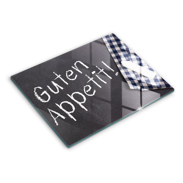 Tábua de cortar alimentos A inscrição Guten Appetit!