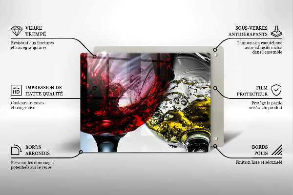 Tábua para cozinha Taças de vinho