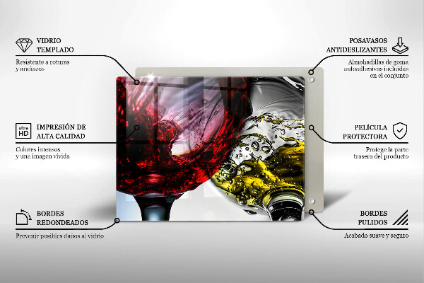 Tábua para cozinha Taças de vinho