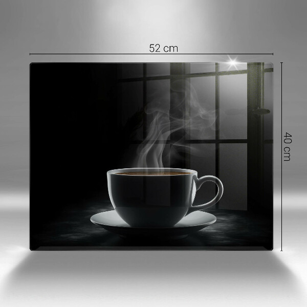 Tábua para corte Uma xícara de café quente