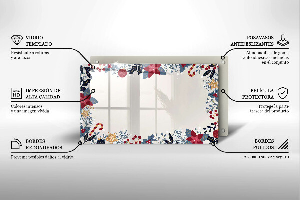 Tábua de vidro decorações de Natal