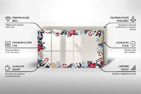 Tábua de vidro decorações de Natal