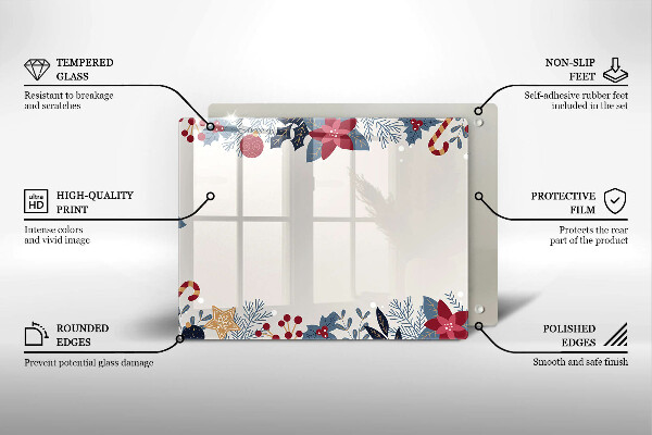 Tábua de vidro decorações de Natal