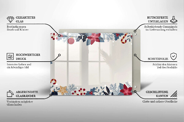 Tábua de vidro decorações de Natal