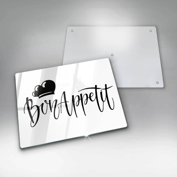 Tábua de cortar alimentos A inscrição Bon Appetit