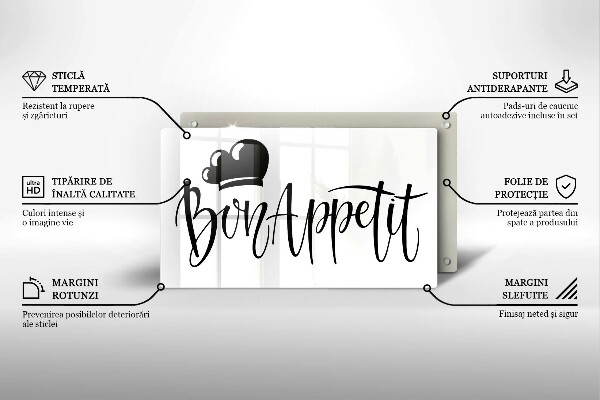 Tábua de cortar alimentos A inscrição Bon Appetit