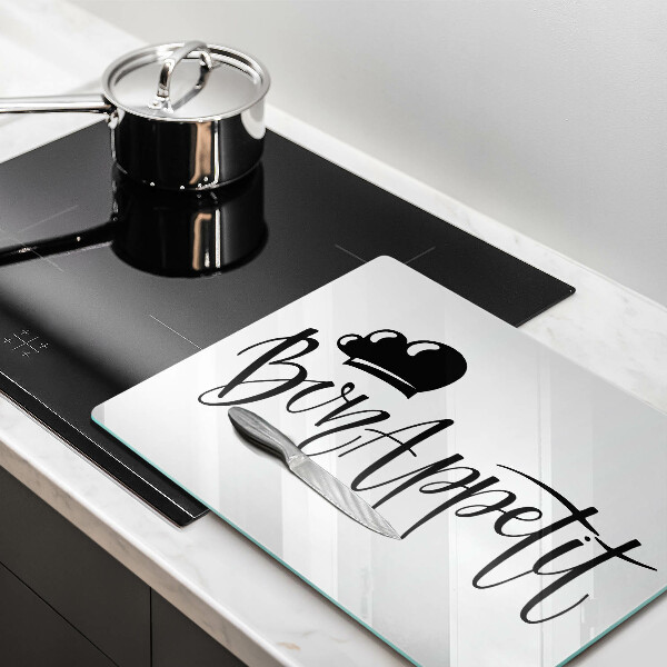 Tábua de cortar alimentos A inscrição Bon Appetit