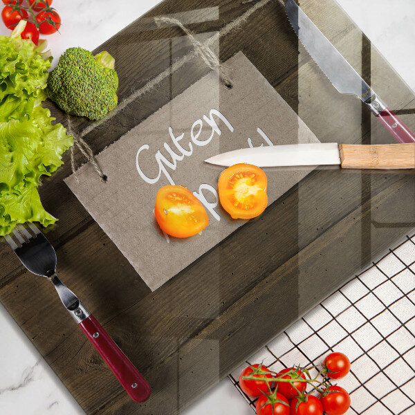 Tábua de cortar alimentos Placa Guten Apetit nos painéis