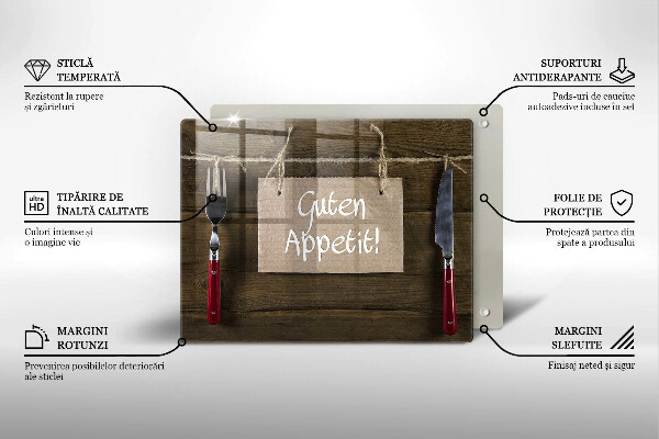 Tábua de cortar alimentos Placa Guten Apetit nos painéis