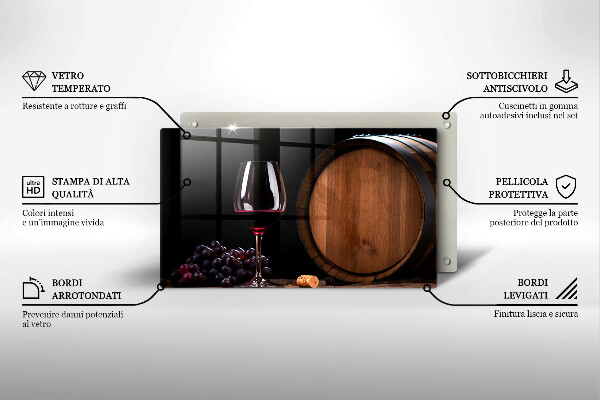 Tábua corte Um barril de vinho em um copo