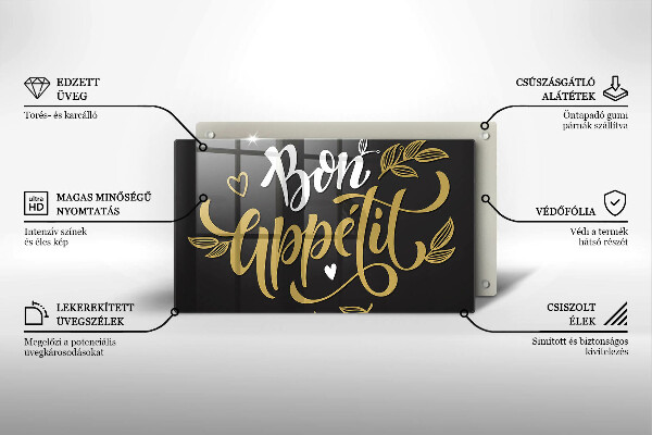 Tábua para corte A inscrição Bon Appetit