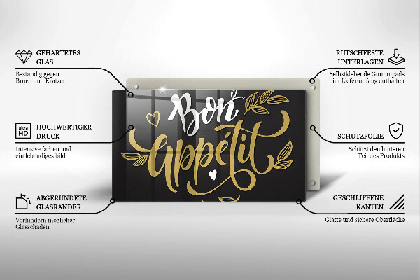 Tábua para corte A inscrição Bon Appetit