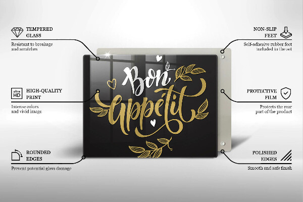 Tábua para corte A inscrição Bon Appetit