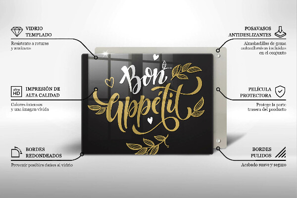 Tábua para corte A inscrição Bon Appetit