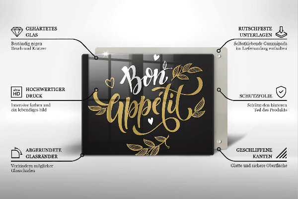 Tábua para corte A inscrição Bon Appetit