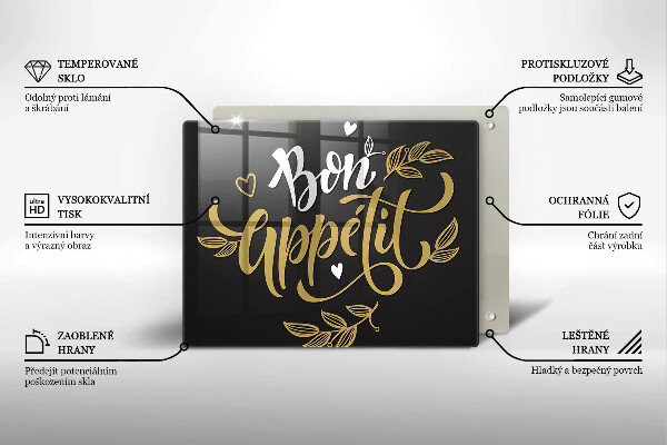 Tábua para corte A inscrição Bon Appetit