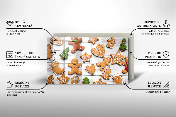 Tábua de vidro Biscoito de gengibre de Natal