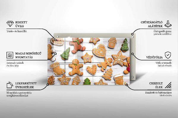 Tábua de vidro Biscoito de gengibre de Natal