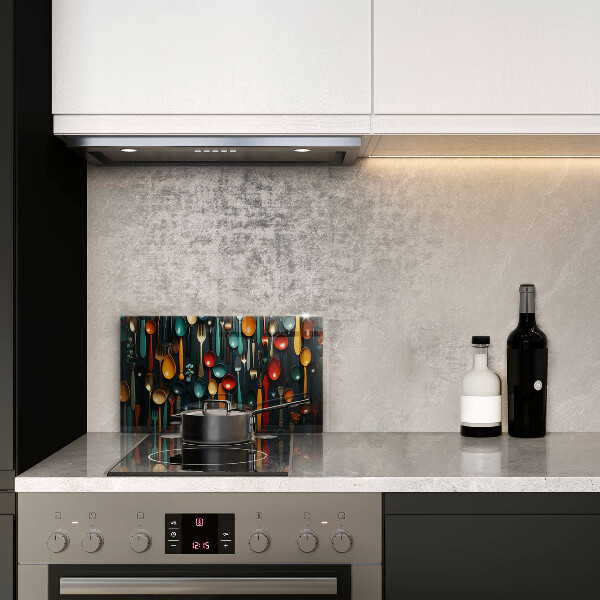 Tábua de cortar alimentos Colheres e garfos coloridos