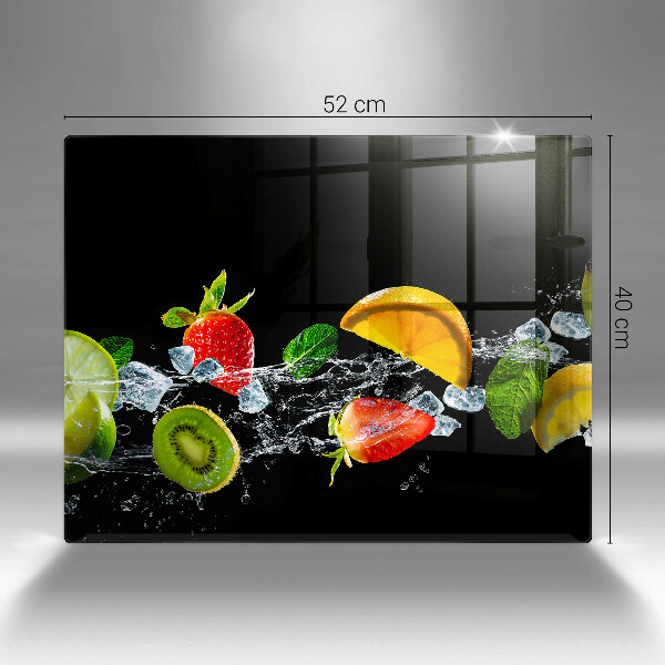 Tábua de cortar de vidro Fruta na água