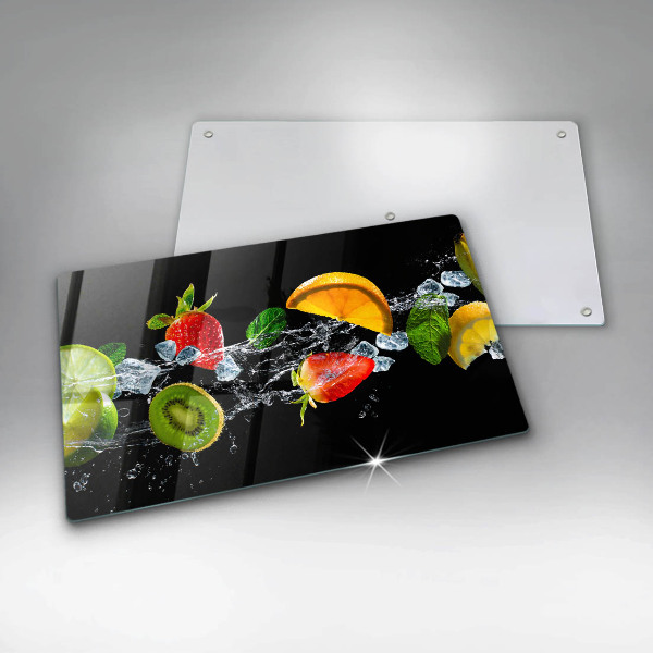 Tábua de cortar de vidro Fruta na água