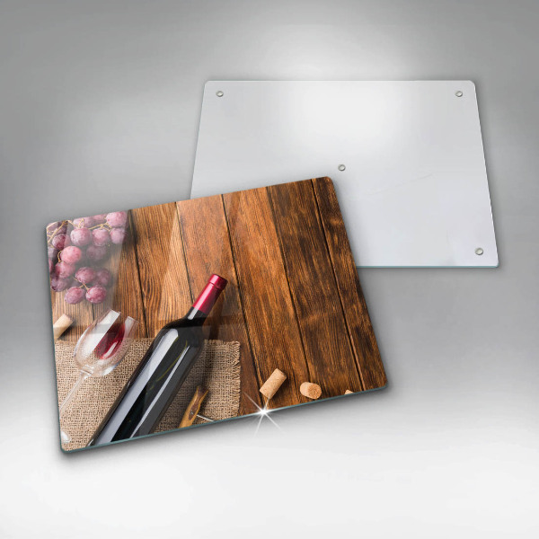 Tábua de corte Uma garrafa de vinho tinto