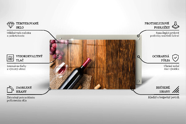 Tábua de corte Uma garrafa de vinho tinto