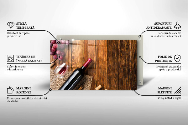 Tábua de corte Uma garrafa de vinho tinto