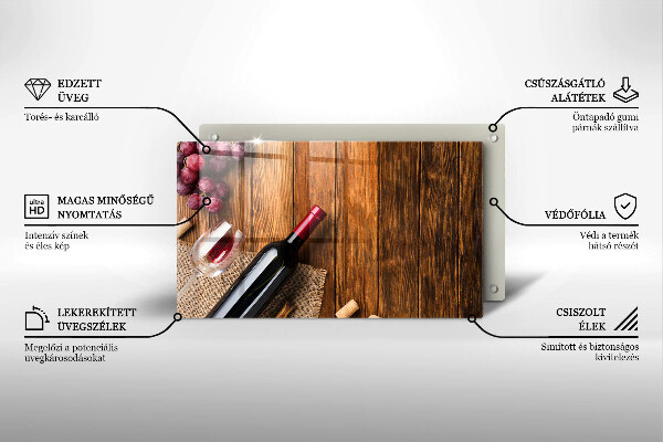 Tábua de corte Uma garrafa de vinho tinto