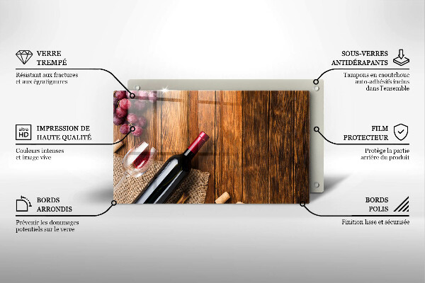 Tábua de corte Uma garrafa de vinho tinto