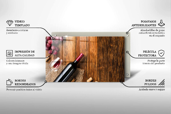 Tábua de corte Uma garrafa de vinho tinto