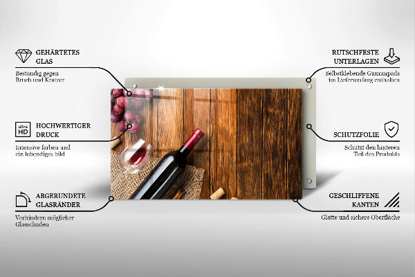 Tábua de corte Uma garrafa de vinho tinto