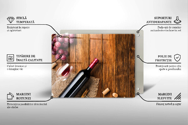 Tábua de corte Uma garrafa de vinho tinto