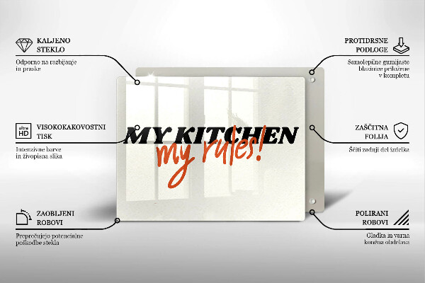 Tábua para cozinha A inscrição Minha cozinha minhas regras