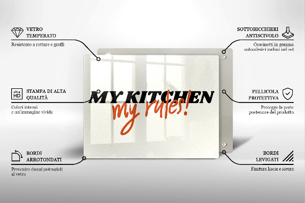 Tábua para cozinha A inscrição Minha cozinha minhas regras