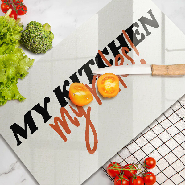 Tábua para cozinha A inscrição Minha cozinha minhas regras