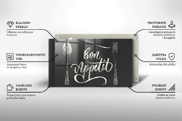 Tábua corte A inscrição Bon Appetit