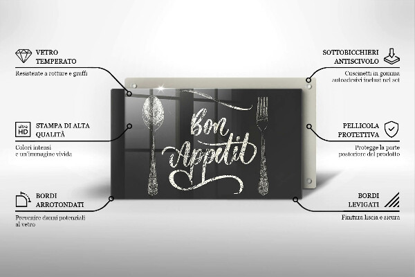 Tábua corte A inscrição Bon Appetit