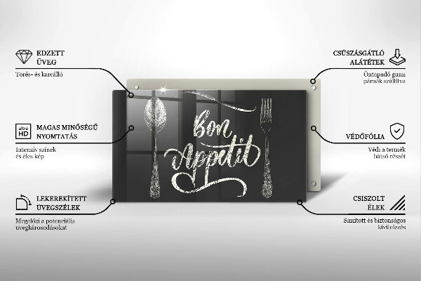 Tábua corte A inscrição Bon Appetit