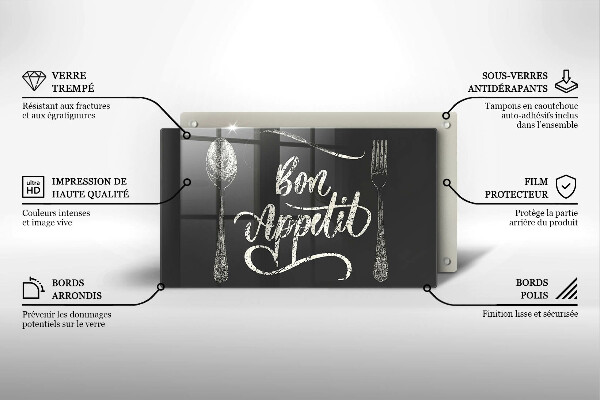 Tábua corte A inscrição Bon Appetit