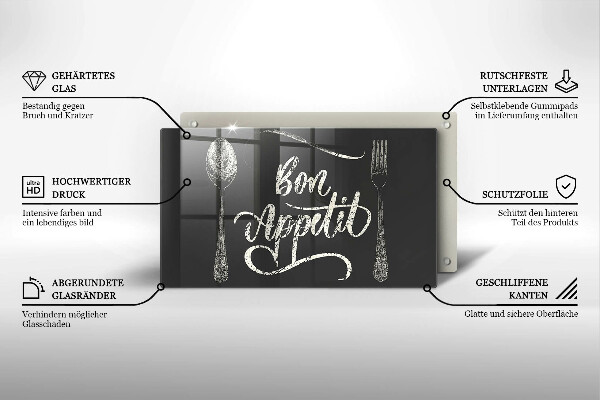 Tábua corte A inscrição Bon Appetit