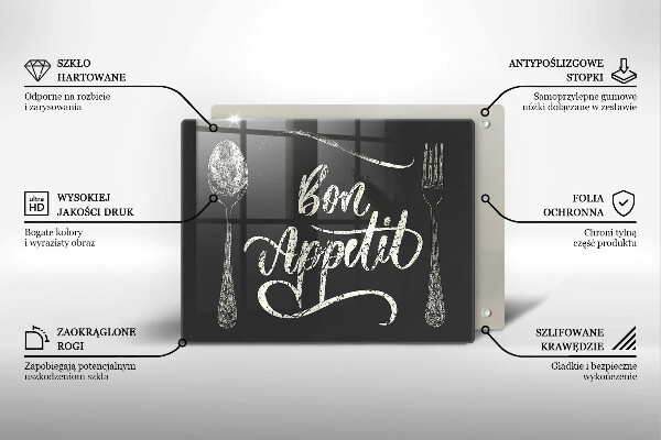 Tábua corte A inscrição Bon Appetit